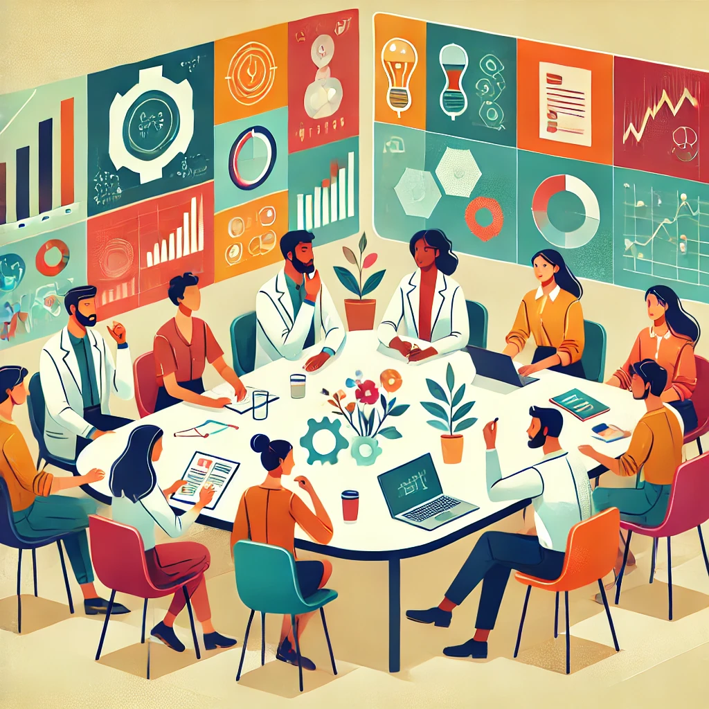 Diverse-researchers-workspace